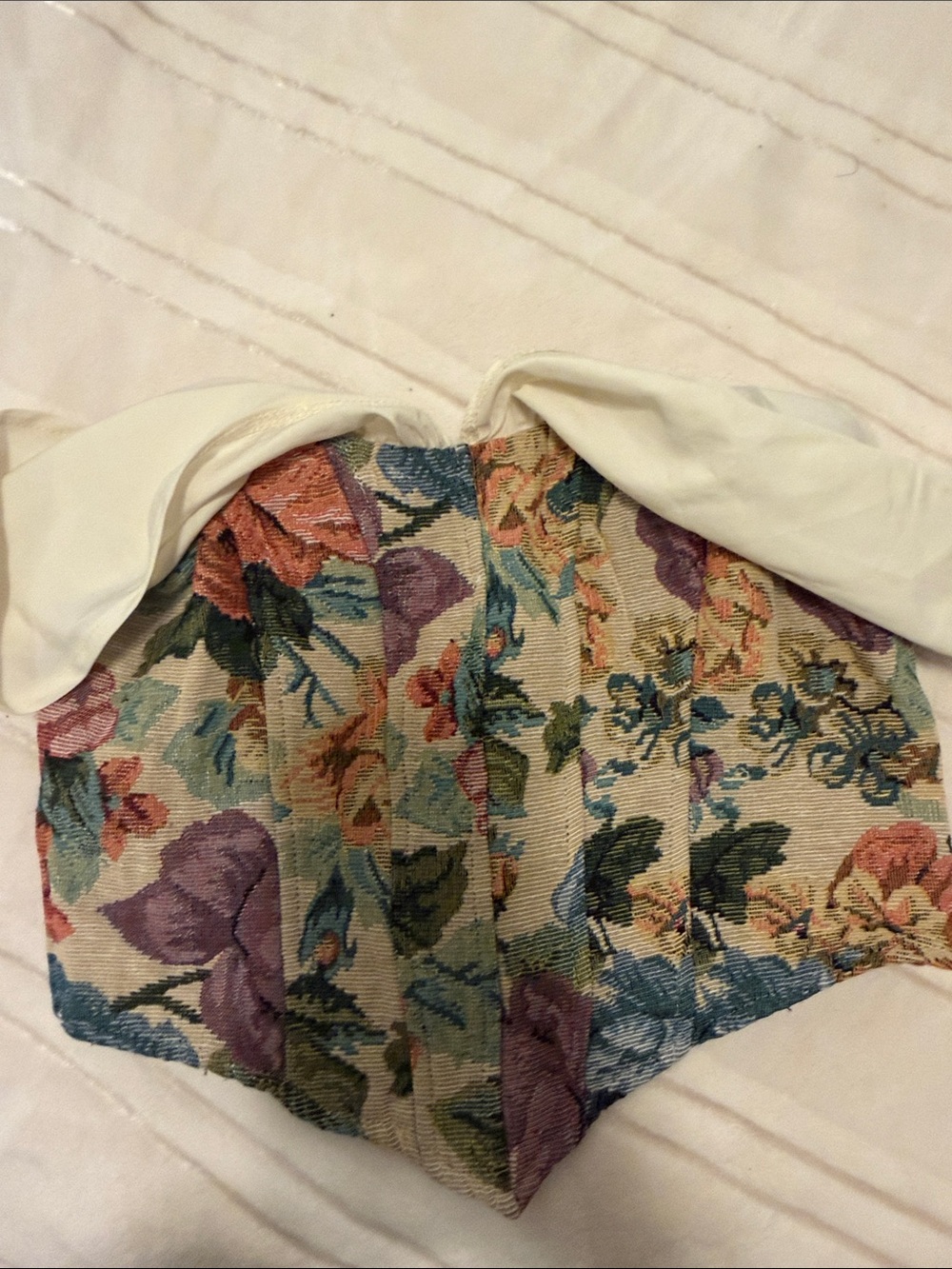 Floral Women’s Corset with Cream Trim off the shoulders